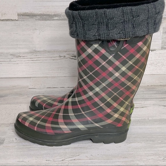 Western Chief Charcoal Villa Plaid Rain Boots - Picture 7 of 11